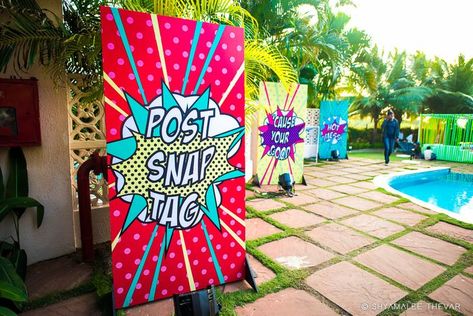 Goa Carnival, Pop Art Party, Ideas For Weddings, Pop Art Decor, Wedding Ceremony Decor, Luxury Wedding Decor, Neon Decor, Indian Wedding Planning, Wedding Planning Websites