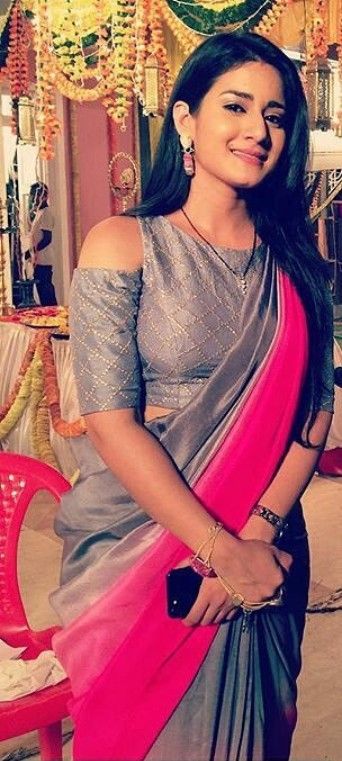 Off the shoulder Cold Shoulder Saree Blouse, Saree Blouse Neck Designs, Sari Blouse Designs, Saree Blouse Designs Latest, Indian Bridal Fashion, Trendy Blouse Designs, Blouse Designs Latest, Stylish Sarees, Blouse Design Models