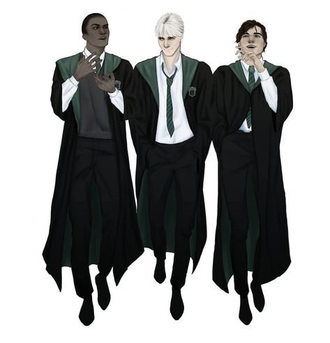 Slytherin Gang Fanart, Theodore Knott, Balise Zabini, Gang Fanart, Slytherin Squad, Blaise Zabini, Theo Nott, Albus Severus Potter, Hogwarts Slytherin