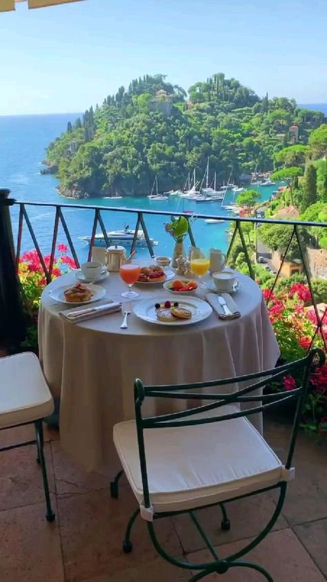 Falling in love with the breakfast and the view in Portofino.♥️ #travel #breakfast #vacation #new | Beach hotel & resort, Hotels design, Adventure travel Italy Portofino, Cheap Places To Visit, Aesthetic Italy, Belmond Hotels, World Most Beautiful Place, Countries To Visit, Dream Travel Destinations, Vacation Places, Beautiful Places In The World