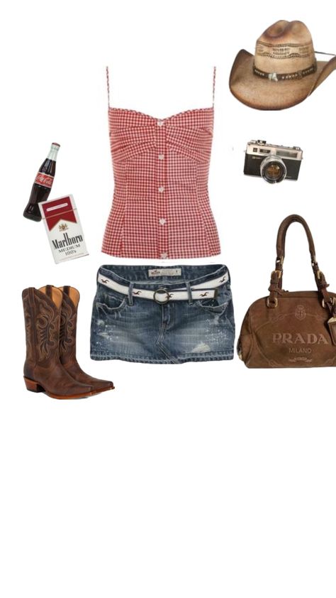 Lasso Aesthetic, 2000s Cowgirl, Country Coquette, Lana Concert, Airport Ootd, Country Girl Style Outfits, Coquette Americana, Summer Coquette, Town Outfits