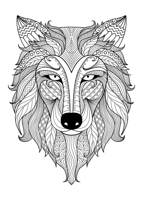 25+ Inspiration Image of Animal Mandala Coloring Pages - entitlementtrap.com Mandala Wolf, Wallpaper Hippie, Wolf Colors, Mandalas Painting, Pattern Coloring Pages, Detailed Coloring Pages, Mandalas Drawing, Free Adult Coloring Pages, Mandala Coloring Books