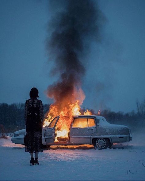 CINESOMNIA on Instagram: “—— paranoia @xbrooksreynoldsx via @tendermagazine #cinesomnia” Car On Fire, Photowall Ideas, Film Inspiration, Cinematic Photography, 인물 사진, A Fire, Photography Inspo, On Fire, Art Reference Photos