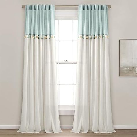 Two Tone Curtains, Surf Nursery, Tab Curtains, Lush Decor, Blue Back, Panel Bed, Curtain Sets, Washable Area Rugs, Window Curtain