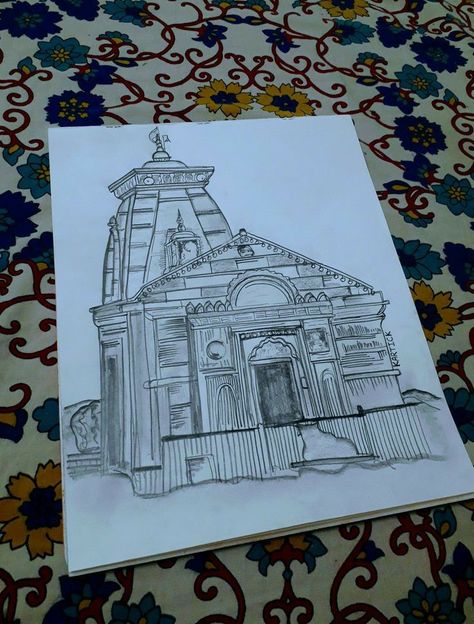 12 Jyotirling Drawing, Shiva Ji Drawing, Kedarnath Mandir Drawing, Kedarnath Drawing Sketch, Kedarnath Temple Mandala Art, Kedarnath Temple Pencil Sketch, Drwng Ideas Easy Pencil, Mahadev Sketch Pencil, Kedarnath Temple Sketch