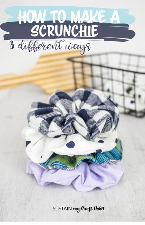 Scrunchie Diy Free Pattern, Small Sewing Projects To Sell, Sewing Scrunchies, Scrunchies Tutorial, Scrunchie Business, How To Make Scrunchies, Diy Hair Scrunchies, Fabric Crafts Diy, Scrunchies Diy