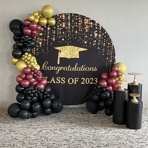 Backdrop Ideas For Graduation, Graduation Party Backdrop Ideas, Farewell Decorations, Graduation Party Backdrops, 2023 Party, Graduation Party Themes, Graduation Party Planning, Graduation Backdrop, Prom Decor