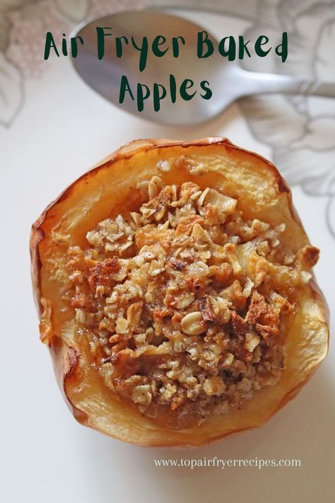 Air Fryer Baked Apples Air Fryer Baked Apples, Healthy Apple Desserts, Recipe Using Apples, Air Fryer Recipes Dessert, Apple Recipes Healthy, Air Fryer Recipes Snacks, Baked Apple Recipes, Healthy Air Fryer, Apple Desserts Easy