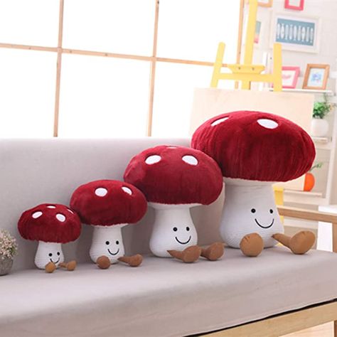 Plush Mushroom, Mushroom Plush, Forest Fairies, Red Mushroom, Kawaii Gifts, Honey Recipes, Sleeping Positions, Bring Happiness, Soft Textures