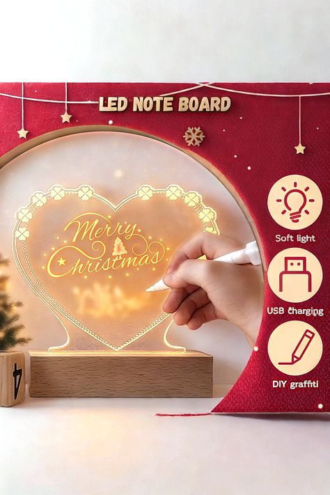 LED Note Board with Colors, 2025 New Light Up Acrylic Message Board, Rewritable LED Writing Drawing Board Acrylic Dry Erase Boards with Stand for Kids Office Home Christmas Decoration (Horizontal) Acrylic Message Board, Presentation Boards, Note Board, Dry Erase Boards, Kids Office, Writing Drawing, Home Christmas, Drawing Board, Dry Erase Board