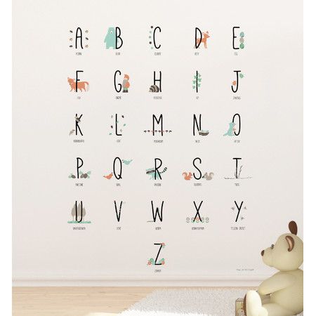 Found it at Temple & Webster - Woodland Animal Alphabets Wall Decal http://www.templeandwebster.com.au/daily-sales/p/Kids%27-Art-Updates-Woodland-Animal-Alphabets-Wall-Decal~LSBO1207~E9156.html?refid=SBP.yn2spFdmkzNuhU2hCYAzAkHR9XykFUE3pvdAHeBSQ0s Alphabet Wall Decals, Woodland Alphabet, Woodland Nursery Wall, Woodland Nursery Wall Art, Woodland Wall Art, Art Alphabet, Alphabet Wall Art, Abc Poster, Kids Room Wall Decals