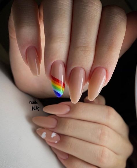 Rainbow Nails Design, Rainbow Nail, Rainbow Nails, French Tips, Hot Nails, Minimalist Nails, Chic Nails, Dope Nails, Short Acrylic Nails