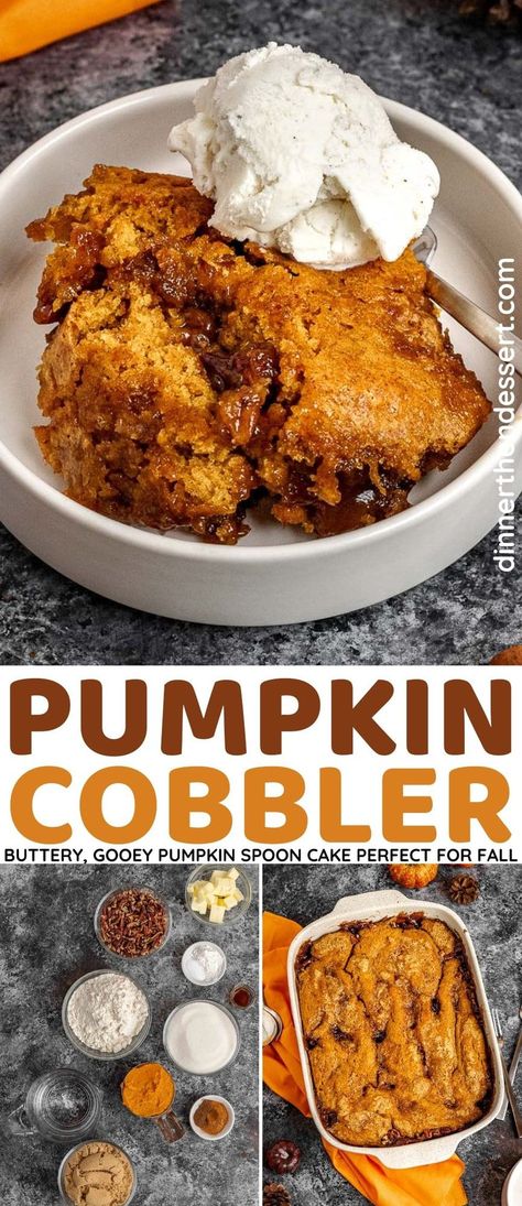 Can Of Pumpkin Recipes Easy, Pumpkin Pie Cobbler Recipes, Easy Pumpkin Puree Desserts, Pecan Pumpkin Cobbler, Pumpkin Recipes With Fresh Pumpkin, Desserts Using Pumpkin Puree, Pumpkin Pie Canned Recipes, Desserts To Take To Friends, Pumpkin Cobbler Recipes Easy