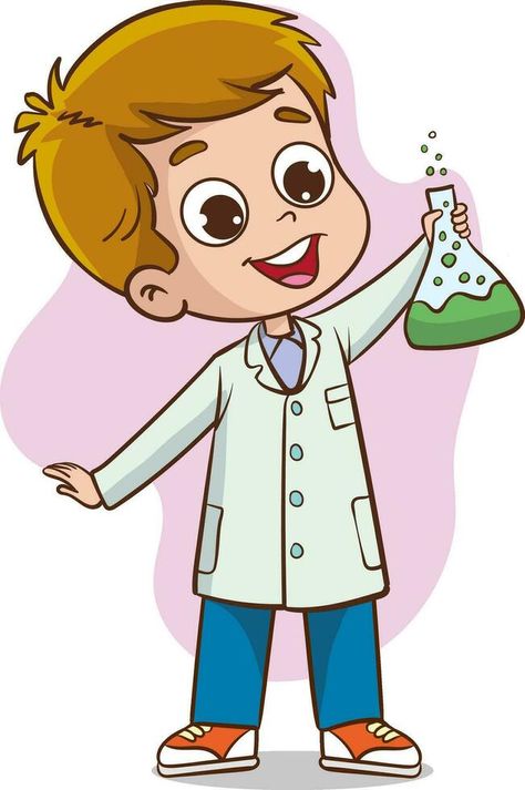 Science Related Drawings, Science Illustration Art, Chemistry Cartoon, Scientist Clipart, Scientist Drawing, Chemistry Clipart, Scientist Illustration, Laboratory Art, Golden Logo Design