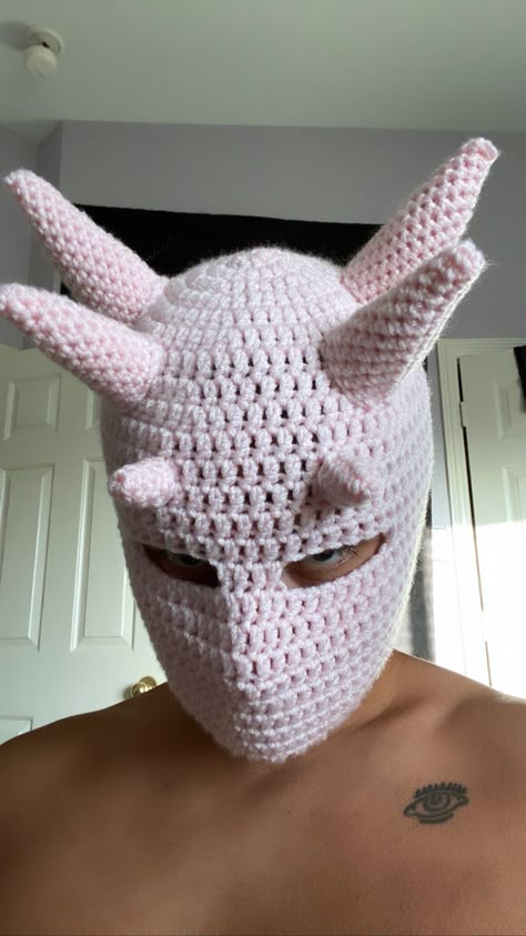 Balaclava Aesthetic, Hook Game, Doctor Faustus, Balaclava Crochet, Coquette Crochet, Crochet Balaclava, Crochet Costumes, Ideas For Ocs, Bat Cat