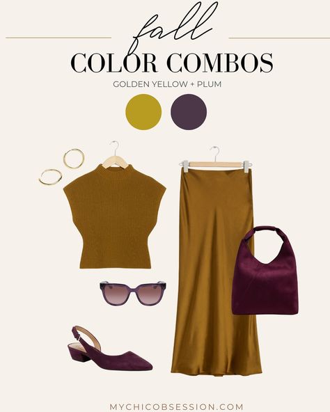 Fall is the perfect time to play with rich & cozy color combinations! From warm neutrals to pops of autumnal color, these picks will elevate your wardrobe and add depth to your looks 🍂 ✨Comment “LINK” to shop this post✨ Whether you’re sticking to what you know or trying something new, these colors are here to inspire! Swipe through & find your perfect combo 😉 #autumntime #autumnstyle #wardrobestylist #chicstyle #fashiontips #styletip #fallcolors #outfitideas #fallfashion #falloutfitideas Long Satin Skirt, Yellow Plums, Trying Something New, Slingback Flats, Wardrobe Stylist, Early Fall Outfit, Golden Glow, Outfit Inspiration Fall, Yellow Top