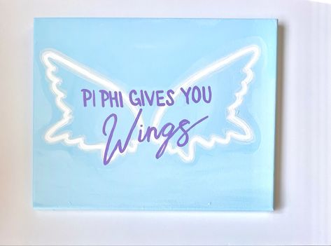 Pi Phi Painting Ideas, Pi Beta Phi Canvas Painting, Pi Phi Canvas Paintings, Pi Phi Painting, Pi Beta Phi Canvas, Pi Phi Canvas, Initiation Basket, Pi Beta Phi Crafts, Sorority Paintings