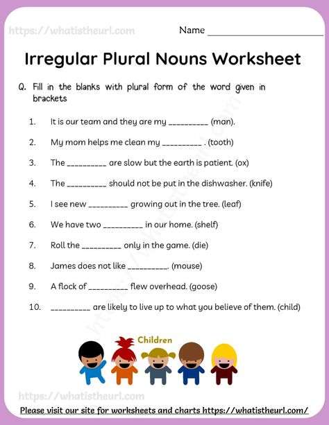 We have created this worksheet for Grade 2 students to improve their knowledge in irregular plurals.  Answer key is included too, Irregular Plurals Worksheet, Irregular Nouns Worksheets, Plural Worksheets Grade 2, Irregular Plural Nouns Worksheet, Irregular Nouns, Plural Nouns Worksheet, Plurals Worksheets, Irregular Plural Nouns, Irregular Plurals