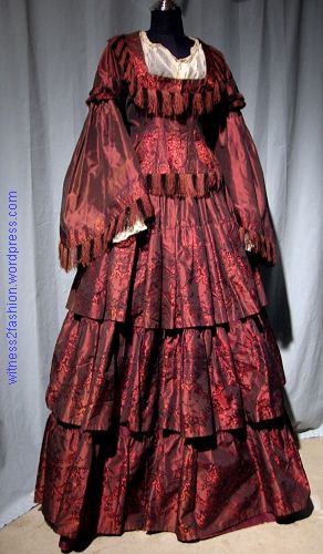 pagoda sleeves 1850s victorian | witness2fashion Vintage Dresses Victorian, Gothic Fashion Victorian, Red Ball Gowns, Southern Belle Dress, 1870s Fashion, Red Ball Gown, Old Fashion Dresses, Historical Dresses, Historical Clothing