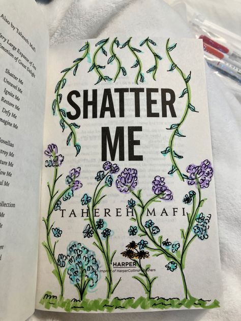 Shatter Me Doodles, Book Annotation Drawing, Book Drawing Annotation, Book Title Page Annotation, Aesthetic Book Annotation Drawings, Book Annotation Doodles, Annotation Livre, Book Annotation Tips, Book Annotating