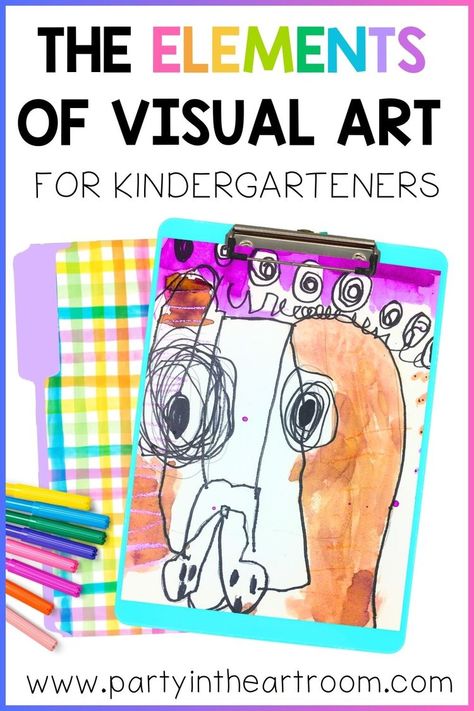 3 Easy Elements Of Art Projects For Kindergarteners — Party in the Art Room Primary Art Lessons, Art Projects For Kindergarteners, Projects For Kindergarteners, Elements Of Art Projects, Art Class Projects, Visual Elements Of Art, 7 Elements Of Art, Ice Cream Painting, Kindergarten Art Projects