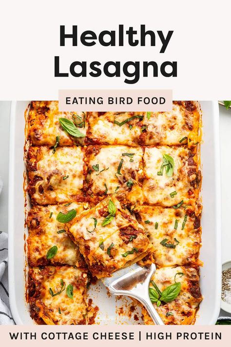 Healthy Lasagna Clean Eating Lasagna Recipe, Healthy Turkey Lasagna, Health Lasagna Recipe, Lasagna With Cottage Cheese And Spinach, Weight Watchers Lasagna Recipe, Lasagna Recipe Healthy Easy, Lasagna Healthy Recipe, Healthy Easy Lasagna, High Protein Lasagna Recipe