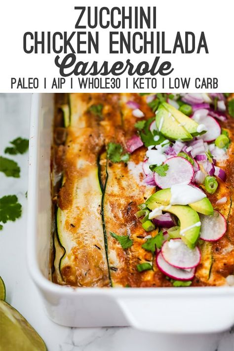 Paleo Salisbury Steak, Zucchini Chicken, Zucchini Enchiladas, Paleo Menu, Paleo Cookbook, Salisbury Steak Recipes, Whole30 Keto, Chicken Enchilada Casserole, Low Carb Zucchini