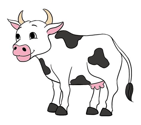 How to Draw Cow: Step 20 Cow Line Drawing, Cow Cartoon Drawing, Cow Drawing Easy, Cartoon Drawing Images, Animal Baby Quilt, Cow Drawing, Camera Drawing, Cow Pictures, Cartoon Cow