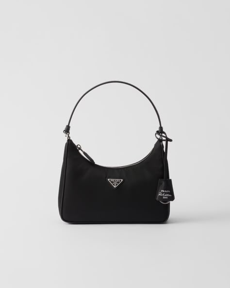 Black Prada Re-edition 2005 Re-nylon And Saffiano Mini Bag | PRADA Prada Black Shoulder Bag, Mini Black Shoulder Bag, Designer Handbags Black, Cute Shoulder Bags Purses, Purses And Bags Designer, Everyday Purse Designer, Iconic Handbags Designer Bags, Black Purse Designer, Pretty Bags Classy