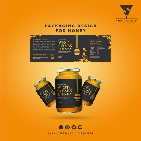 Creative Packaging Design for Honey Honey Packaging Ideas, Honey Label Design Ideas, Interesting Packaging Design, Spice Packaging, Honey Label Design, Interesting Packaging, Honey Label, Honey Packaging, Honey Benefits