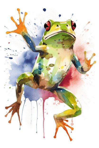 Foto ein aquarellgemälde eines frosches ... | Premium Photo #Freepik #photo #quaken #aquarellillustration #frosch-cartoon #laubfrosch Frog Drawing Ideas, Frosch Illustration, Mushroom Art, Elba, Premium Photo, Comic Art, Advent, Comics, Tattoos