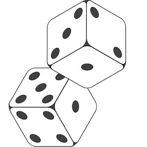 Dice- Black & White Drawing Dice Reference, Card And Dice Tattoo, Dice Flash Tattoo, Dice Outline Tattoo, Dice Tattoo Ideas, Casino Drawing, Dice Sketch, Black Dice Tattoo, Dice Doodle