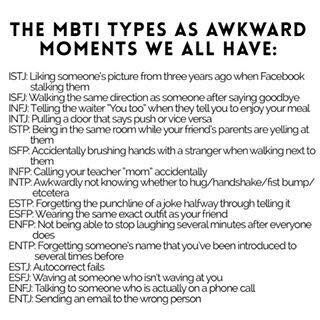 I TOTALLY forget people's names. An ex-wife with an amazing memory and I would enter a room/party/wedding and I would constantly turn to her and say, "hey. What's his/her name?" Then I'd greet them. I forget ex-gfs' and an ex-wife's name all the time. Totally remember everything about them. But names? Nope. Mbti Traits, Isfj Personality, Enfp Personality, Intj And Infj, Mbti Memes, Intp Personality, Personality Psychology, Intj Personality, Infp Personality