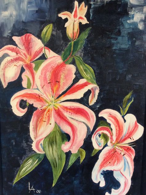 Lilies Drawing, Lily Painting, Art Diary, Arte Inspo, Art Inspiration Painting, Painting Art Projects, Art Block, Funky Art, Art Drawings Sketches