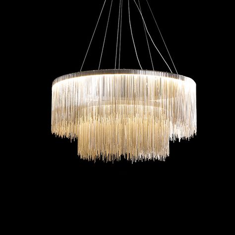 Chain Chandelier, Waterfall Chandelier, Lighting Garden, Chandelier Crystals, Colored Led Lights, Lamp Chandelier, Lights Ceiling, Light Crystal, Wood Pendant Light