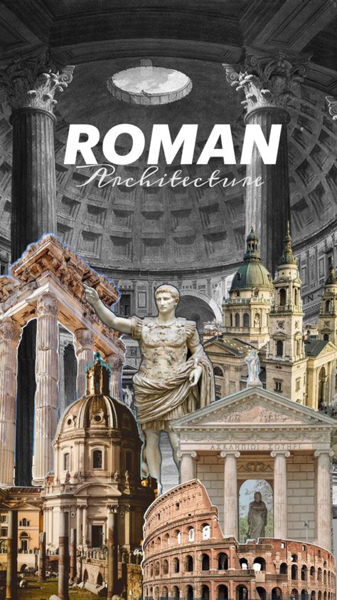 Rome Ancient Roman Architecture, Roman Architecture, Architecture Collage, Classic Architecture, Ancient Romans, Ancient Rome, Roman Empire, Collage Art, Rome