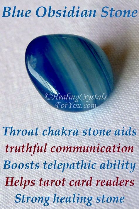 Crystal Healing Chart, Blue Obsidian, Crystal Properties, Tarot Card Readers, Crystals Healing Properties, Spiritual Crystals, Crystals Healing, Gemstone Meanings, Crystal Therapy