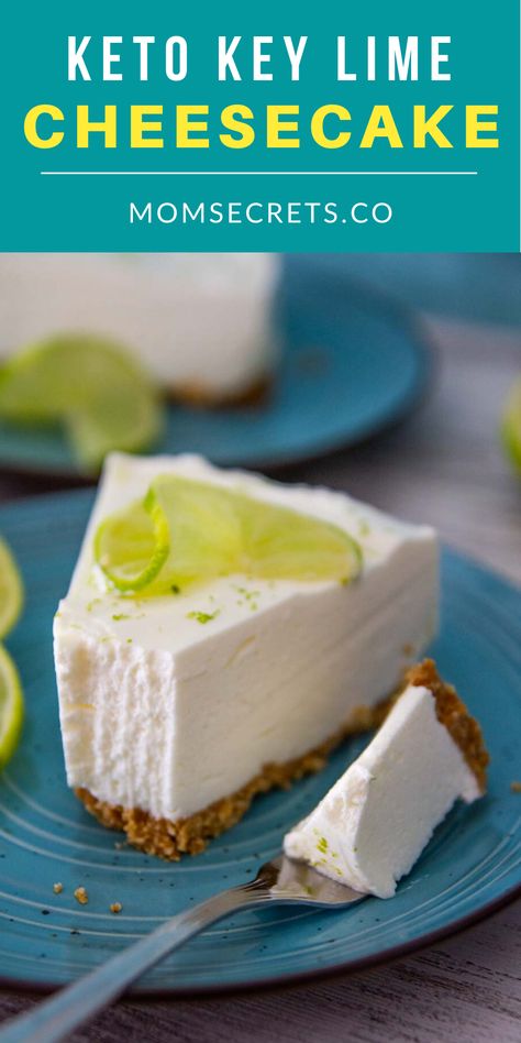 Key lime cheesecake is one of the most delightful desserts. This No-Bake Keto Key Lime Cheesecake is tangy, delicious, creamy, and so easy to make. #ketocheesecake Keto Key Lime Cheesecake, Key Lime No Bake, Keto Key Lime, Key Lime Cheesecake Recipe, Keto No Bake Cheesecake, Biscotti Cheesecake, Lime Desserts, Key Lime Cheesecake, Low Carb Low Fat Recipes