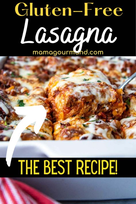 Make the best gluten-free lasagna with this ultimate recipe! Layers of homemade meat sauce, ricotta filling, and lots of gooey cheese make this a comforting dish with plenty of pro tips to make an effortless meal! Best Gluten Free Lasagna Recipe, Gluten Free Lasagna Recipe, Beef Lasagna Recipe, Gluten Free Family Meals, Gf Meals, Homemade Meat Sauce, Ricotta Filling, Gluten Free Lasagna, Gluten Free Dinner Easy