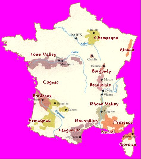 Wine Regions of France Winter Park Orlando, Wine Region Map, French Wine Regions, Map Of France, Loire Valley France, Wine Map, Burgundy France, Regions Of France, French Wine