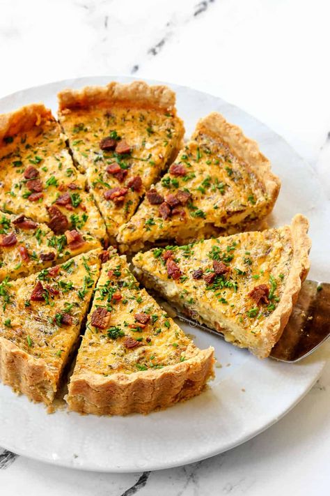 BEST Quiche Lorraine + VIDEO with homemade OR store-bought crust Best Quiche Lorraine Recipe, Best Quiche, Homemade Quiche, Quiche Lorraine Recipe, Delicious Quiche, Store Bought Pie Crust, Homemade Pie Crust, Homemade Pie Crust Recipe, Breakfast Quiche Recipes