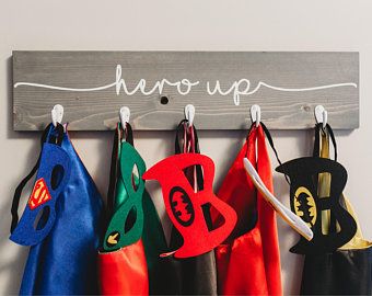 Superhero Theme Bedroom, Clothes Rack Design, Hero Up, Dress Up Clothes, Superhero Bedroom, Themed Kids Room, Vintage Apartment, Playroom Signs, Superhero Room