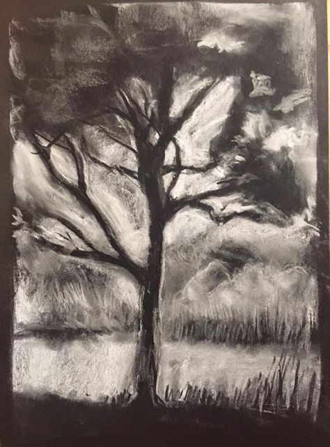 Chalk Pastel Art, Monochrome Painting, Red Forest, Crayon Drawings, Black Paper Drawing, Dry Pastel, Art Sketches Pencil, Oil Pastel Art, Chalk Drawings