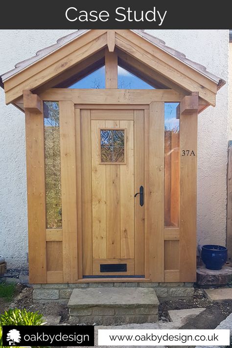 This glazed oak porch is just perfect for this Cotswold home Glazed Oak Porch, Glazed Porch, Oak Projects, Oak Porches, Oak Porch, Sas Entree, Oak Framed Buildings, Leaded Glass Door, House Front Porch