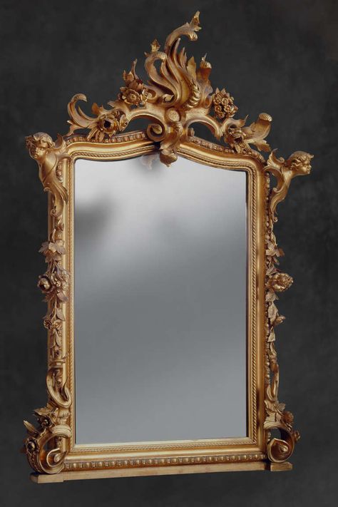 Wall Mirrors Ideas, Castle Furniture, Console And Mirror, Mirrors Ideas, Mirrors Design, Wall Mirror Decor, Concave Mirrors, Gold Mirrors, Rococo Furniture