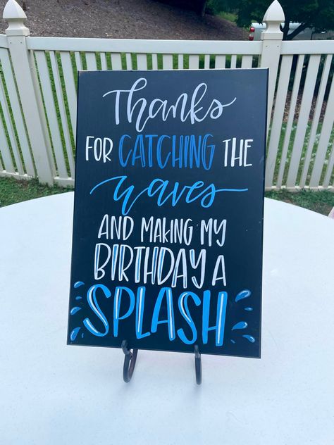 Swimming First Birthday Party, 1st Birthday Wave Theme, One Big Wave Birthday, Boy Pool Party Themes, Summer Birthday Party Ideas For Boys 1st, The Big One Party Decorations, One Year Old Beach Birthday Party, Wave Birthday Theme, Water Themed First Birthday