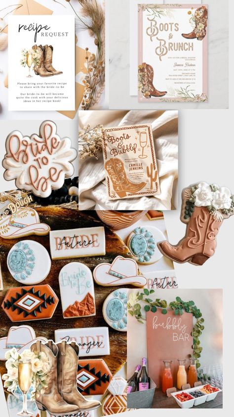 Boots & Brunch or Boots & Bubbly Boots And Brunch, Boots And Bubbly Bridal Shower, Boots And Bubbly, Western Bridal Showers, Country Bridal Shower, Bubbly Bar, Bridal Shower Inspiration, Bridal Shower Brunch, Couple Shower