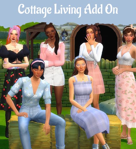 Sims 4 Add Ons, Cottage Fashion, Cottage Core Clothes, Sims 4 Cottage, Sims 4 Mm Cc, Sims 4 Mm, The Sims 4 Download, Female Clothes, Sims 4 Cas