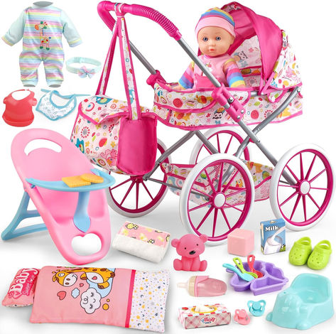 #Dolls #Doll Accessories *anything purchased from my link earns small commission* Baby Stroller Toys, Baby Dolls For Toddlers, Baby Doll Furniture, Baby Doll Strollers, My Little Pony Birthday Party, Little Pony Birthday Party, Elmo Birthday Party, 5 Babies, Stroller Toys