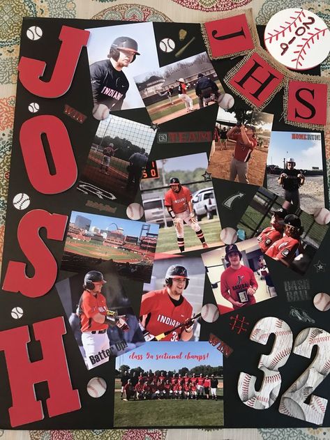 Senior Picture Boards Sports, Baseball Board Ideas, Senior Baseball Boards, Baseball Senior Posters, Senior Night Picture Board, Senior Poster Board Ideas Softball, Senior Night Photo Board, Senior Board Ideas Football, Senior Poster Board Ideas Band